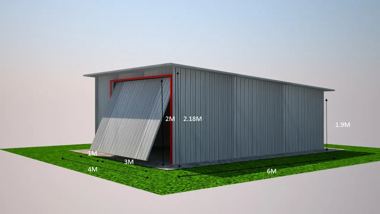Metal Sheet Garage- Technical Documentation with 3D & 2D